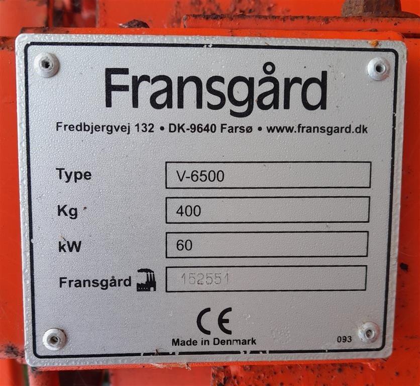 Seilwinde des Typs Fransgard V-6500, Gebrauchtmaschine in Horsens (Bild 5)