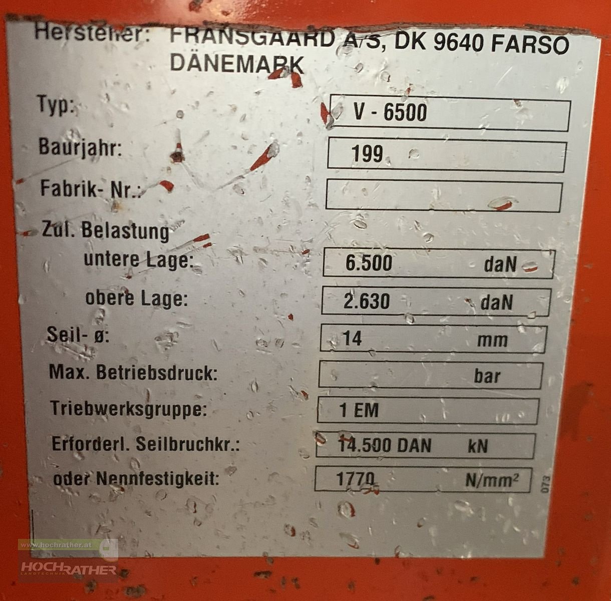 Seilwinde tip Fransgard V 6500, Gebrauchtmaschine in Kronstorf (Poză 10)