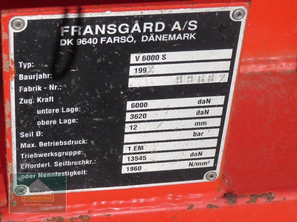 Seilwinde des Typs Fransgard V6000S, Gebrauchtmaschine in Eferding (Bild 11)