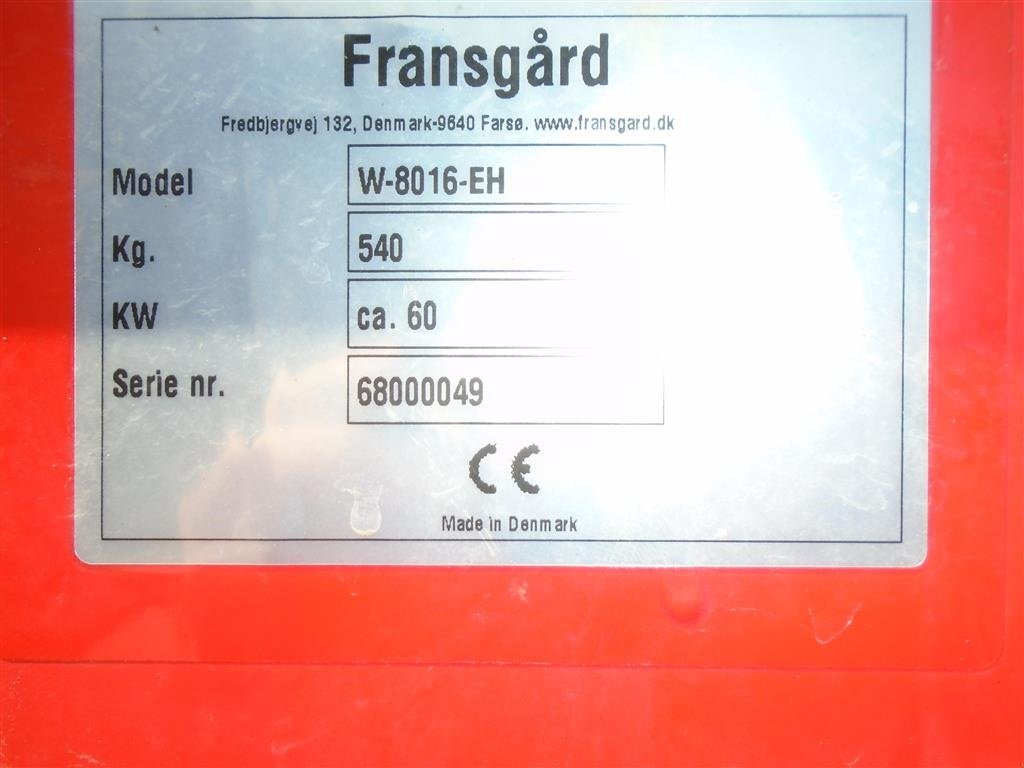 Seilwinde des Typs Fransgard W-8016-EH  m/ Radiostyring  Meget Velholdt, Gebrauchtmaschine in Viborg (Bild 6)