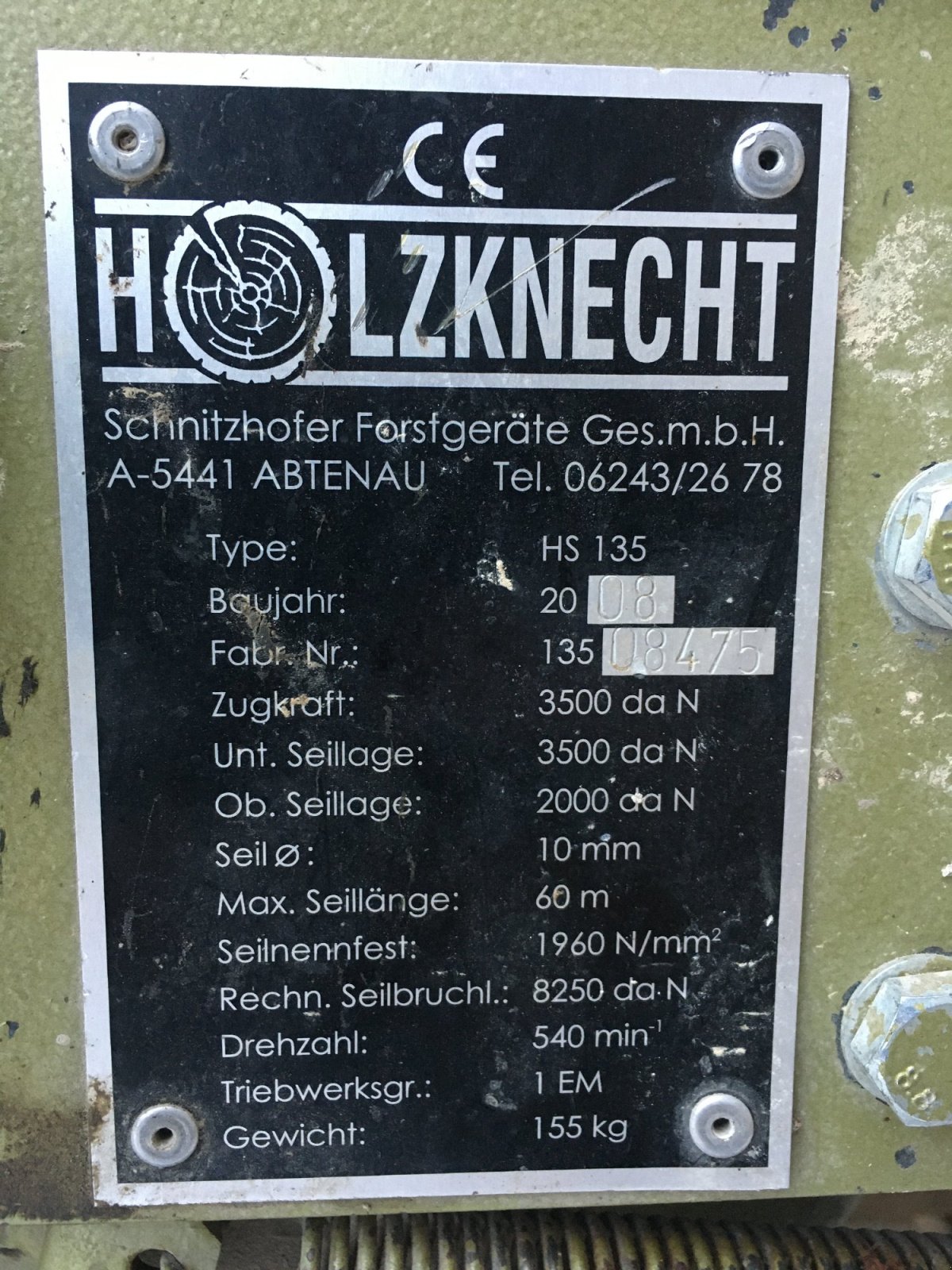 Seilwinde del tipo Holzknecht HS 135, Gebrauchtmaschine en Kochel am See (Imagen 5)