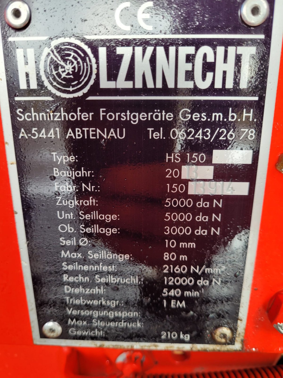 Seilwinde des Typs Holzknecht HS 150, Gebrauchtmaschine in Moosbach (Bild 12)