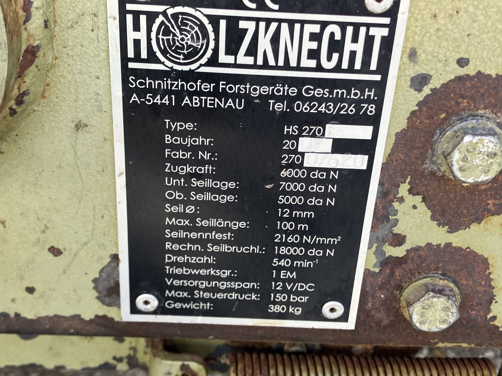 Seilwinde a típus Holzknecht HS 270 E, Gebrauchtmaschine ekkor: Villach (Kép 3)