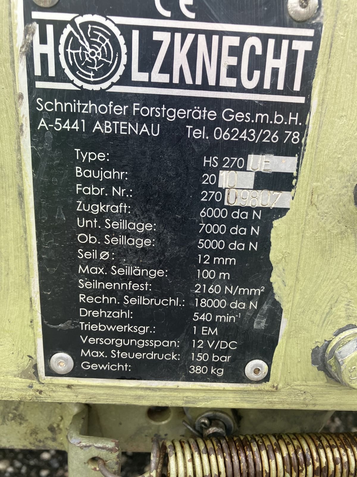 Seilwinde a típus Holzknecht HS 270 Funk, Gebrauchtmaschine ekkor: Villach (Kép 5)