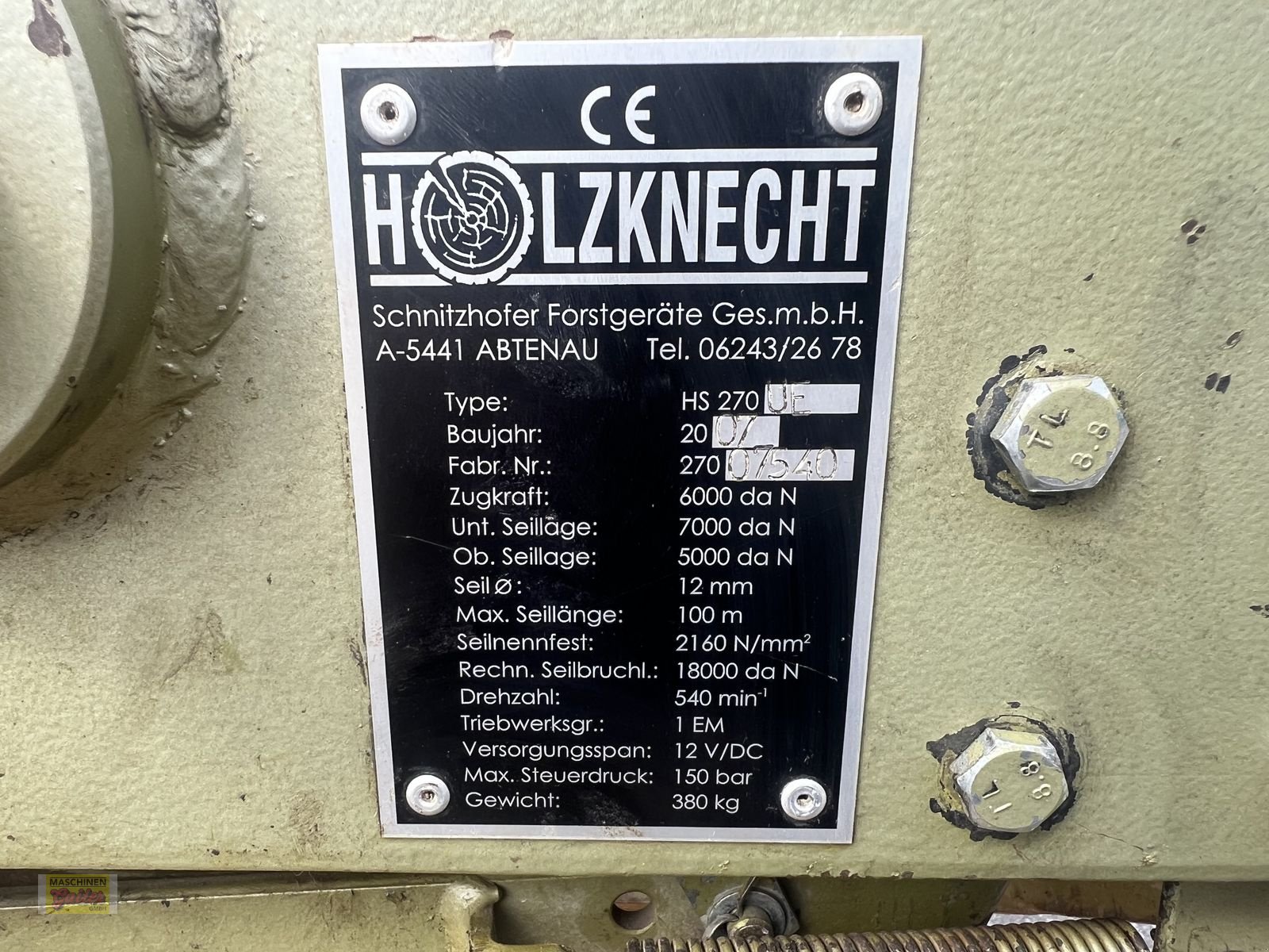 Seilwinde a típus Holzknecht HS 270 UE mit Funk, Gebrauchtmaschine ekkor: Kötschach (Kép 14)