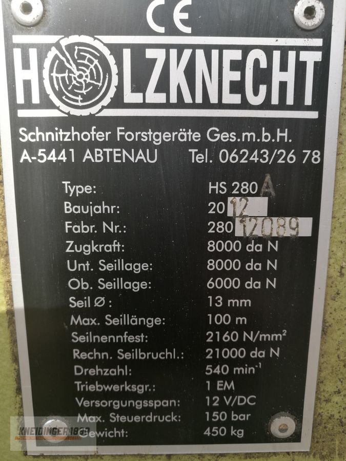 Seilwinde Türe ait Holzknecht HS 280 UE, Gebrauchtmaschine içinde Altenfelden (resim 4)