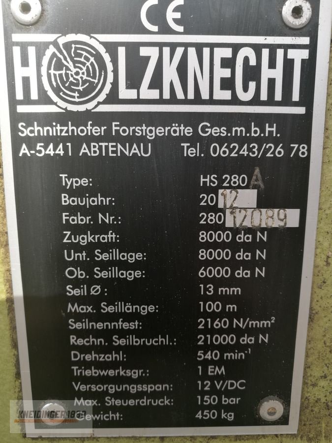Seilwinde tip Holzknecht HS 280 UE, Gebrauchtmaschine in Altenfelden (Poză 4)