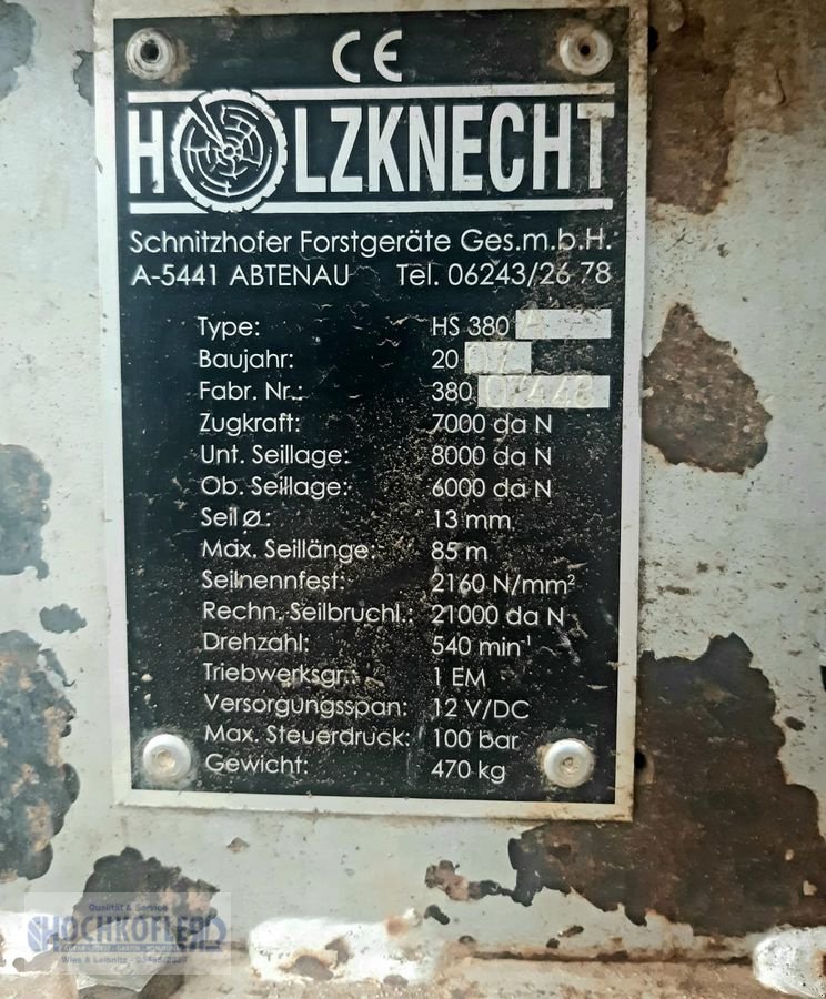 Seilwinde typu Holzknecht HS 380 A, Gebrauchtmaschine w Wies (Zdjęcie 4)