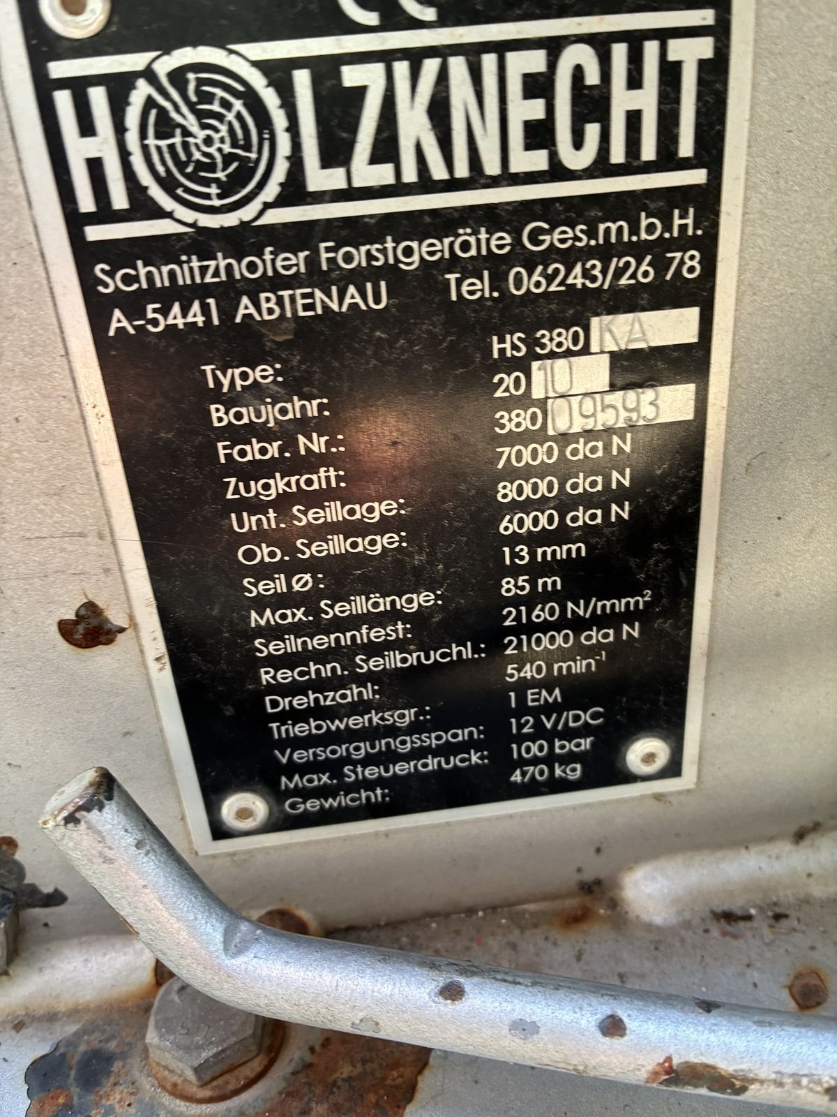 Seilwinde a típus Holzknecht HS 380 KA, Gebrauchtmaschine ekkor: Villach (Kép 9)