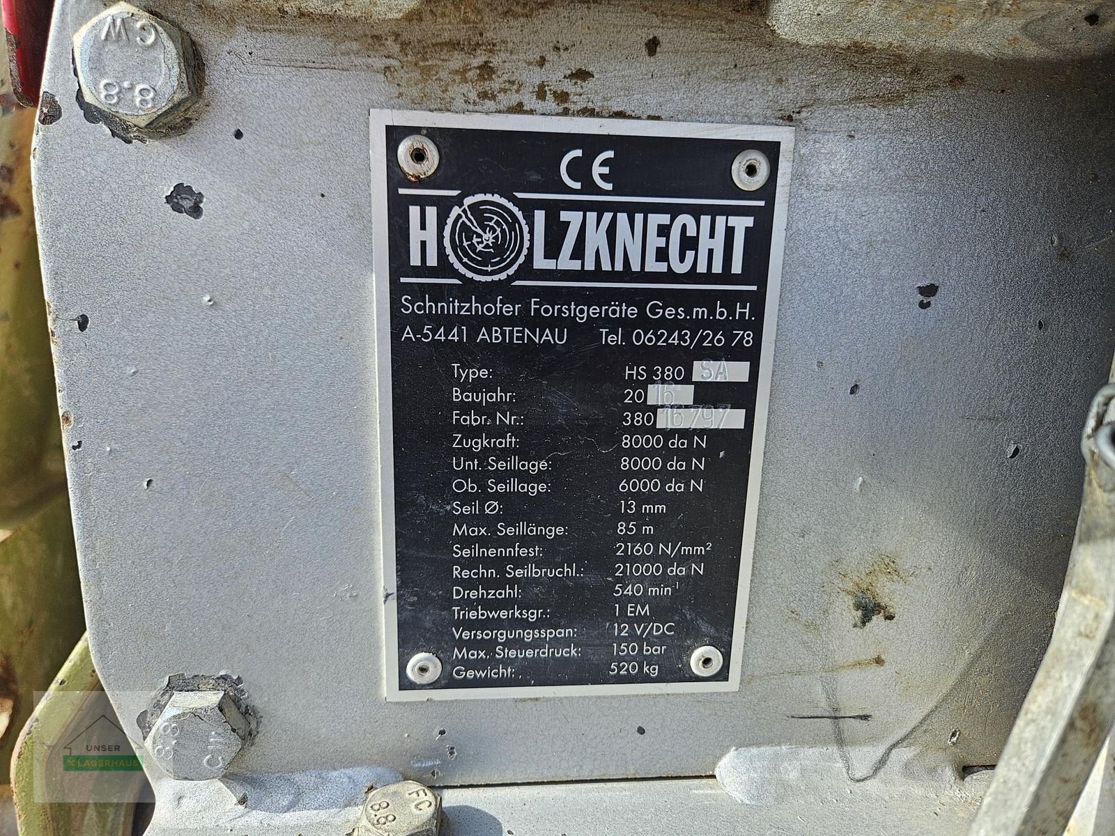 Seilwinde a típus Holzknecht HS 380 SA, Gebrauchtmaschine ekkor: Wies (Kép 3)