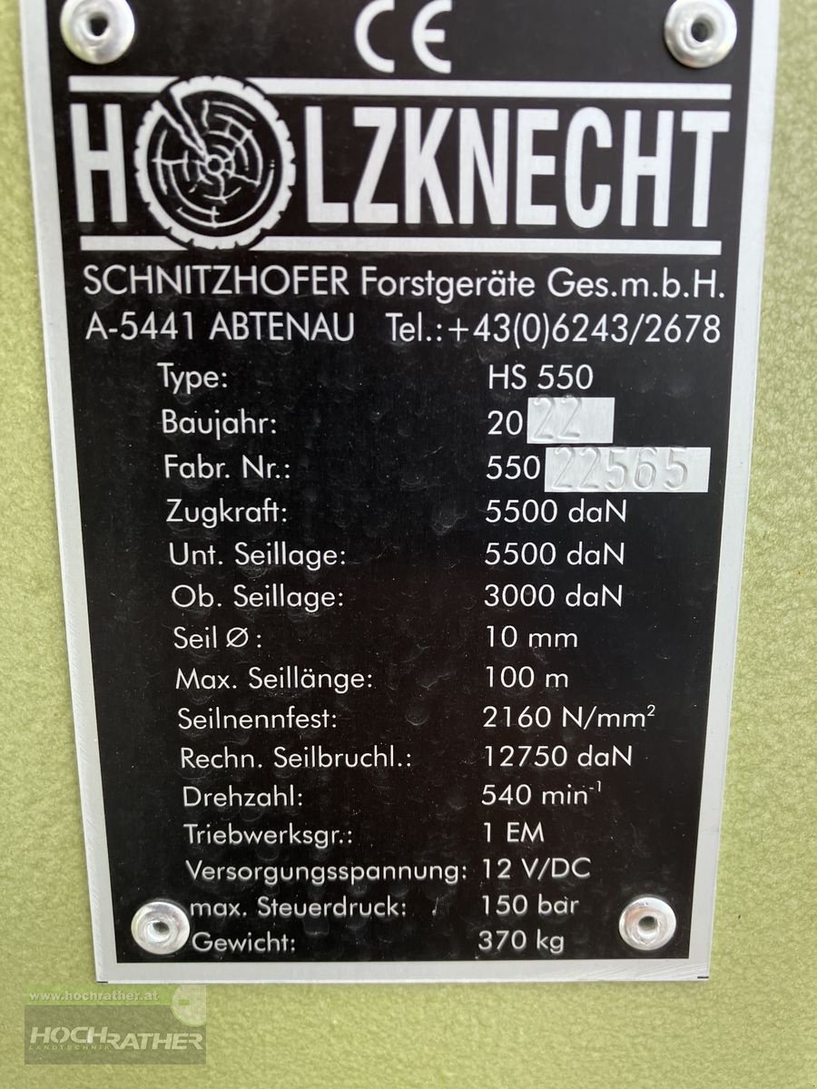 Seilwinde Türe ait Holzknecht HS 550, Neumaschine içinde Kronstorf (resim 10)