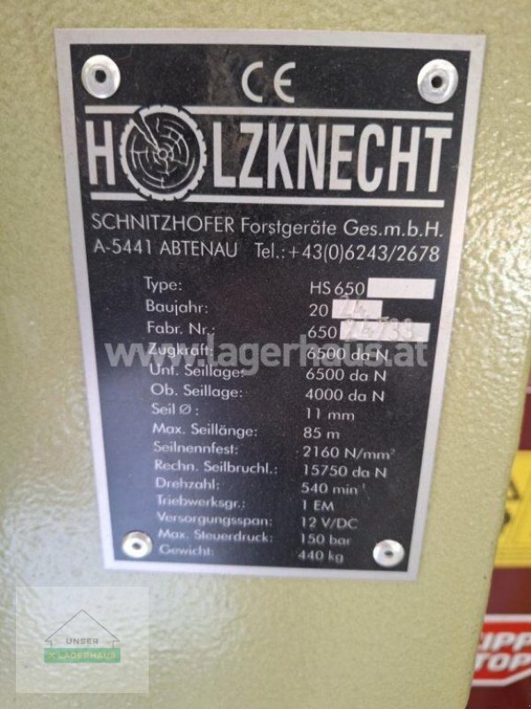 Seilwinde del tipo Holzknecht HS 650, Neumaschine In Schlitters (Immagine 5)