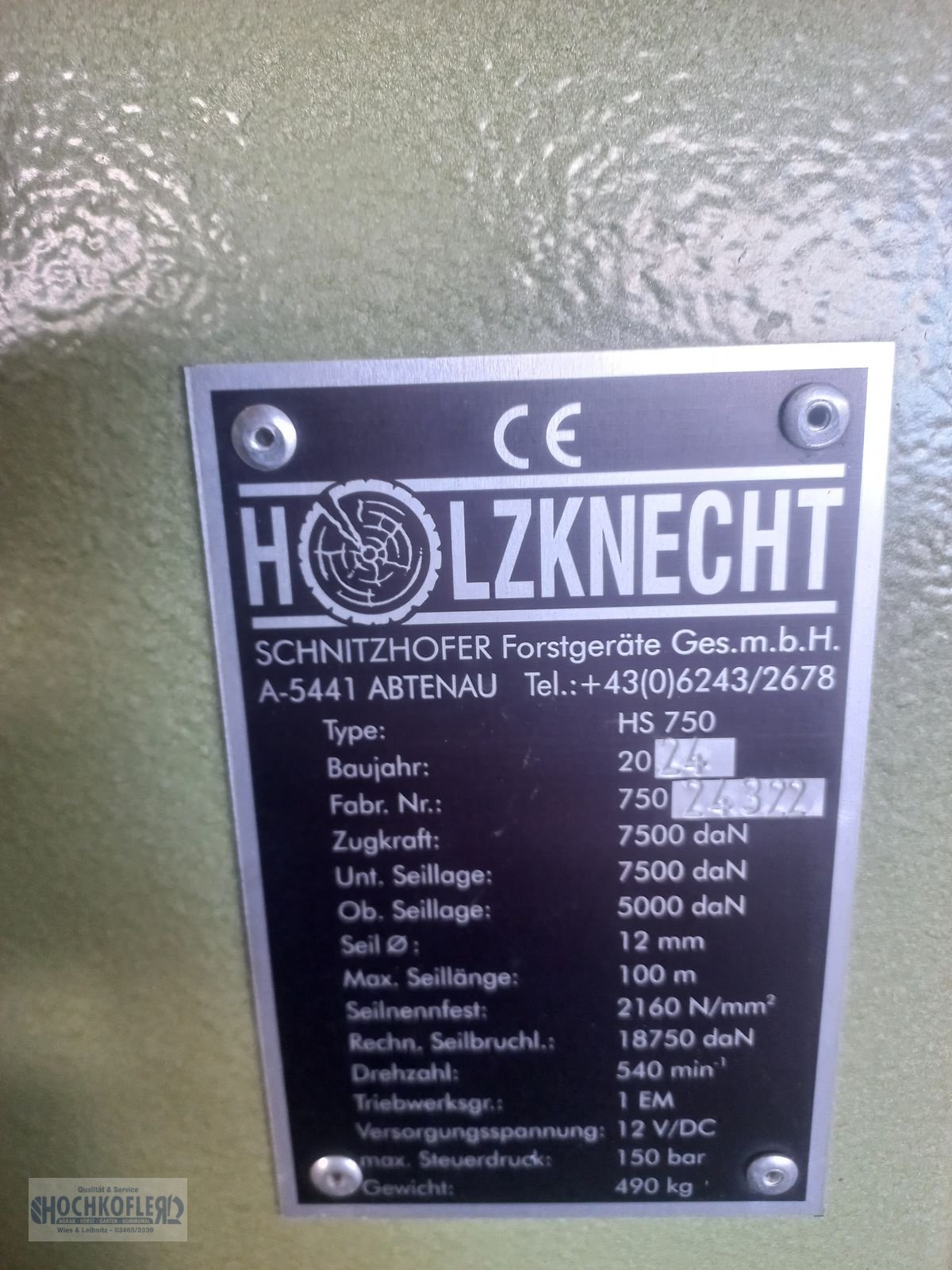 Seilwinde a típus Holzknecht HS 750, Gebrauchtmaschine ekkor: Wies (Kép 4)