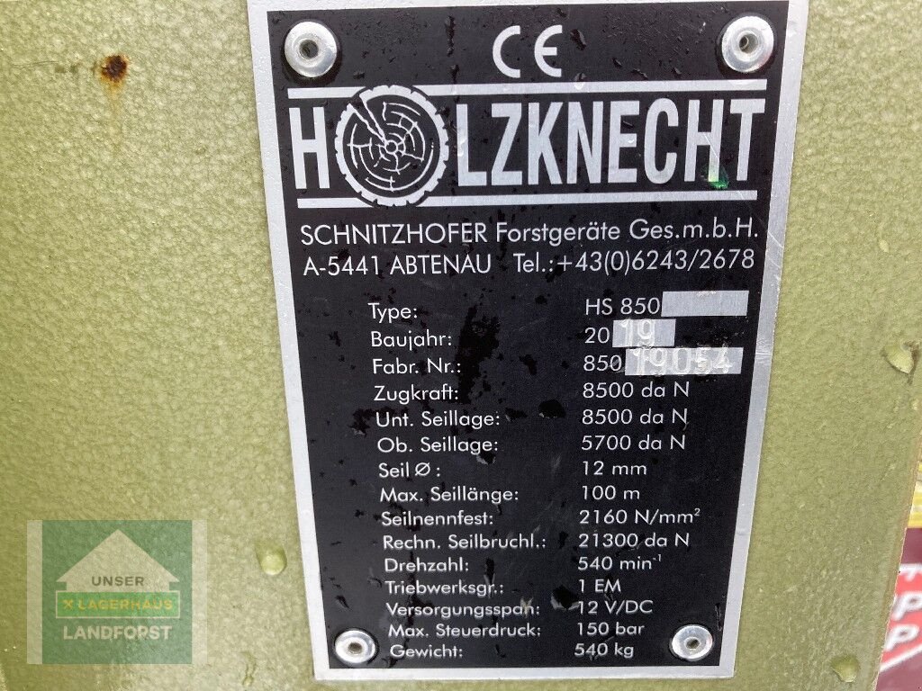 Seilwinde des Typs Holzknecht HS 850, Gebrauchtmaschine in Kapfenberg (Bild 6)