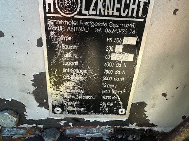Seilwinde tipa Holzknecht Seilwinde HS306S mit Fahrwerk 6to, gebraucht, Gebrauchtmaschine u Tamsweg (Slika 4)