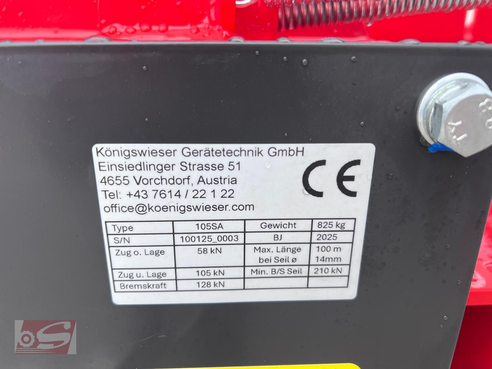 Seilwinde des Typs Königswieser KGD 105 SA, Neumaschine in Offenhausen (Bild 6)