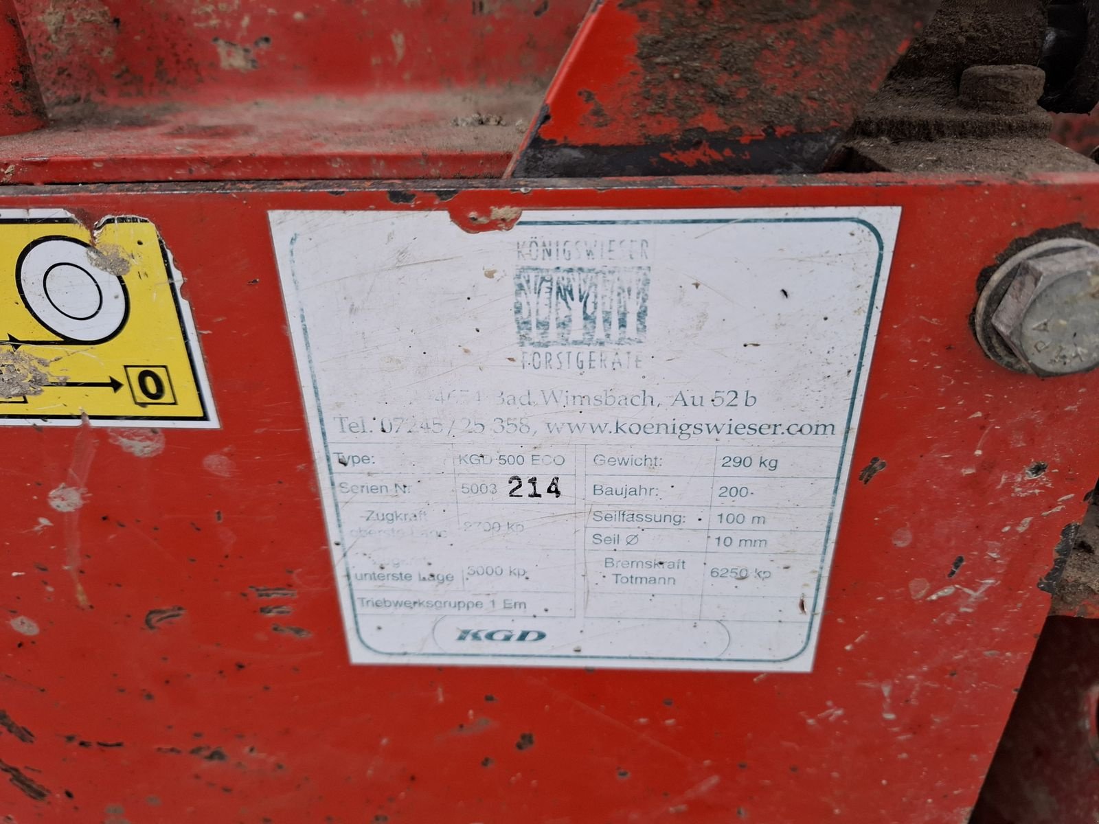 Seilwinde del tipo Königswieser KGD 500 eco, Gebrauchtmaschine en Saxen (Imagen 7)