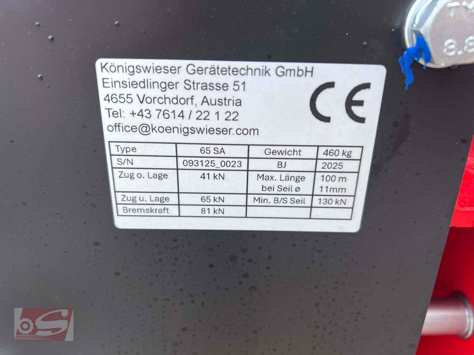 Seilwinde a típus Königswieser KGD 65 SA, Neumaschine ekkor: Offenhausen (Kép 5)