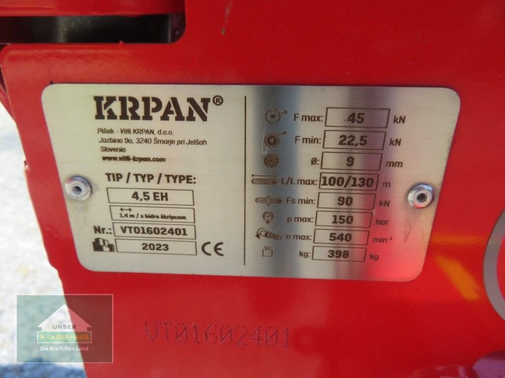 Seilwinde Türe ait Krpan 4,5EH, Neumaschine içinde Hofkirchen (resim 5)