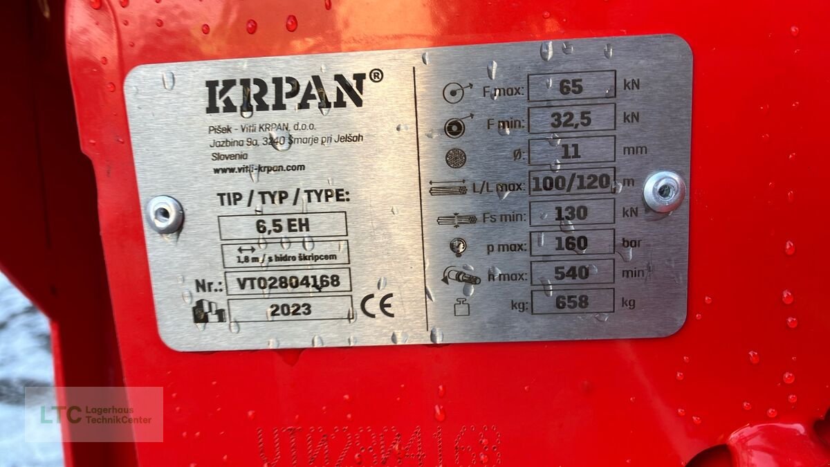 Seilwinde des Typs Krpan 6,5 EH mit Kunststoffseil, Neumaschine in Redlham (Bild 13)