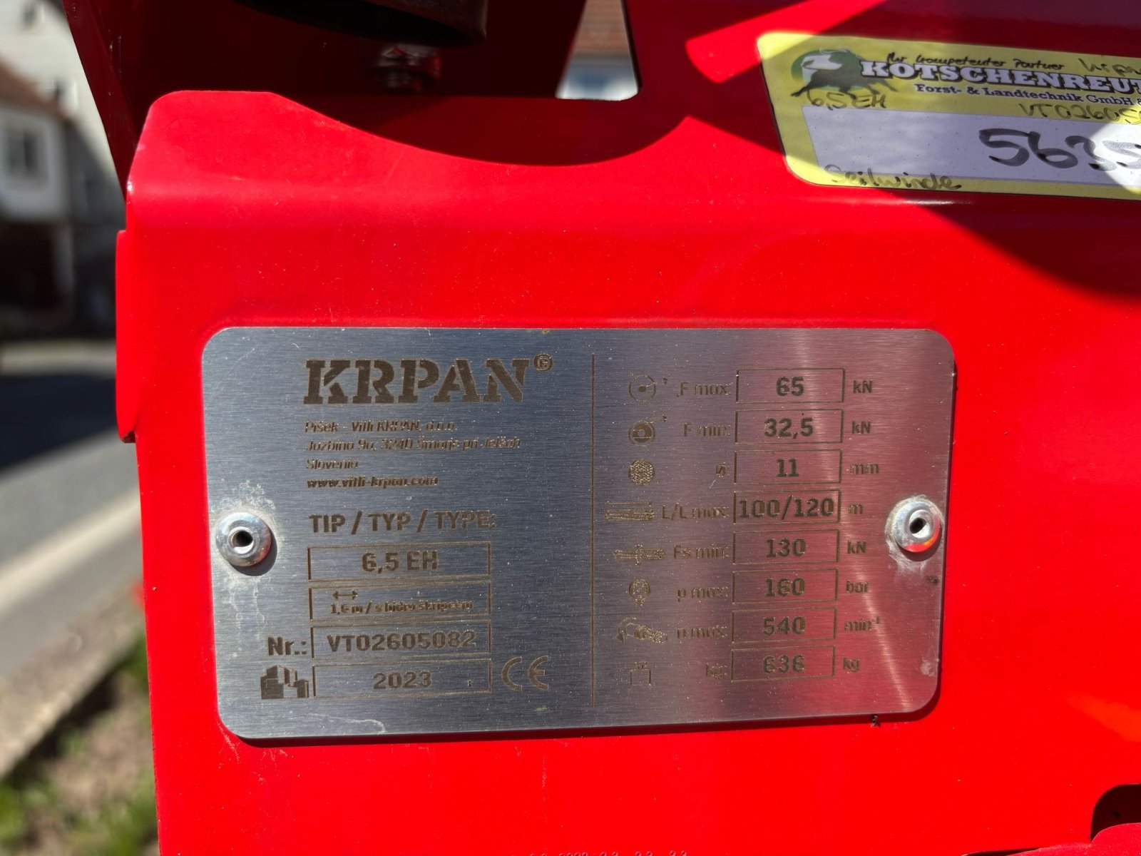 Seilwinde tipa Krpan 6,5 EH, Neumaschine u Flörsbachtal (Slika 2)