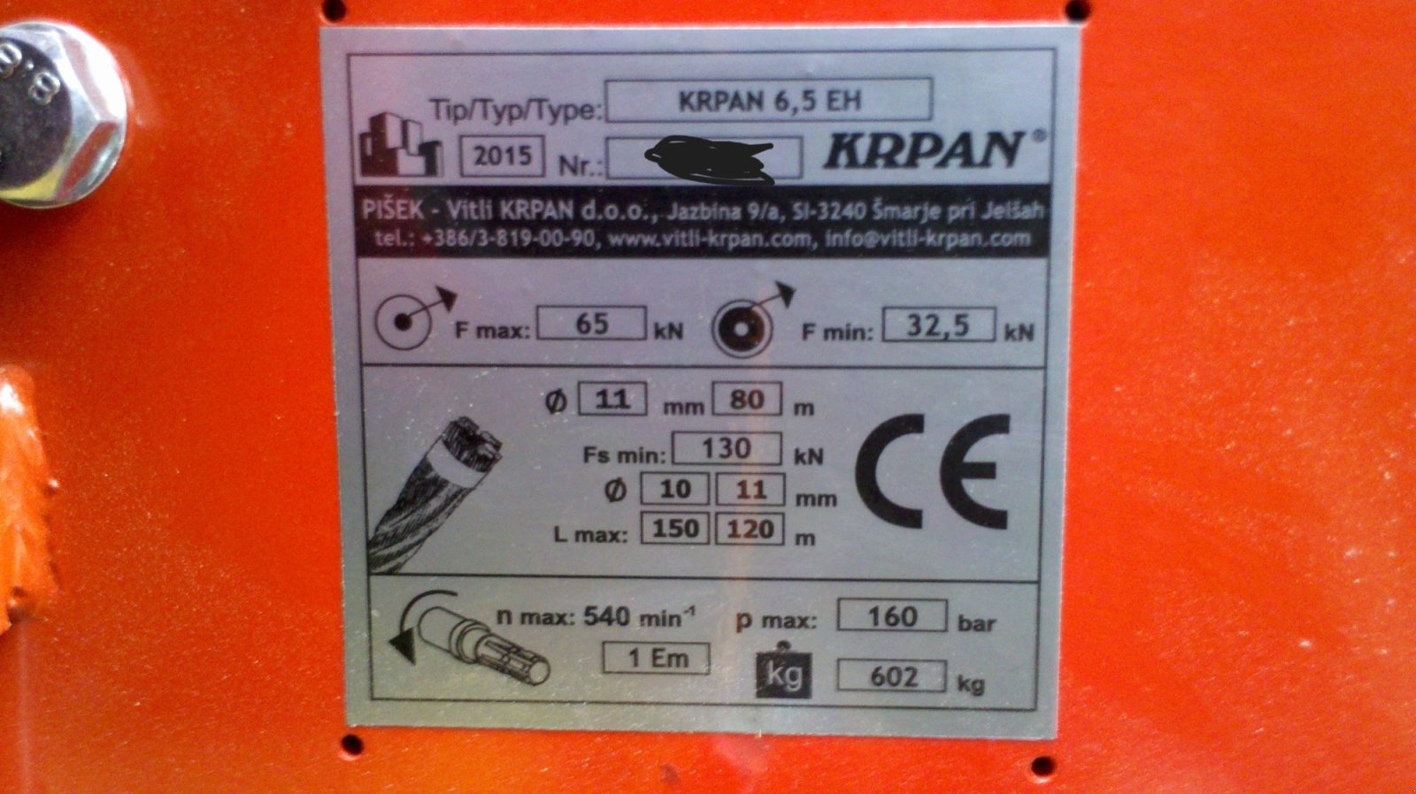 Seilwinde typu Krpan 6,5 EH, Gebrauchtmaschine v Rimbach / Rattenbach (Obrázek 3)