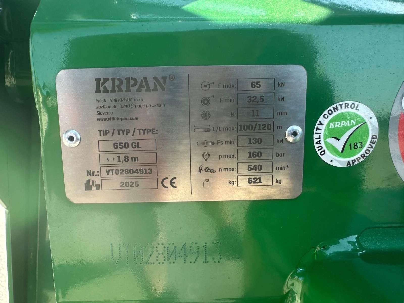 Seilwinde Türe ait Krpan 650 GL, Neumaschine içinde Kirchdorf (resim 15)