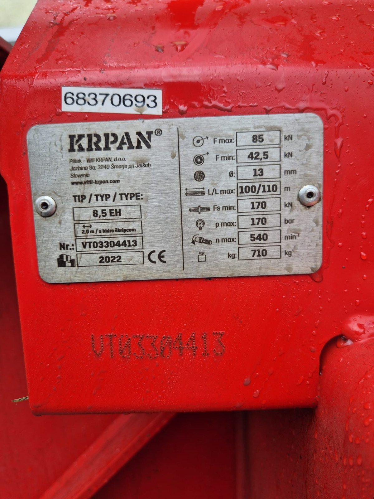 Seilwinde van het type Krpan 8,5 EH, Gebrauchtmaschine in Mühlheim am Inn (Foto 3)