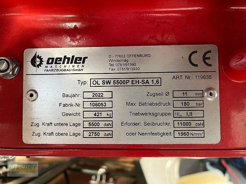 Seilwinde Türe ait Oehler OL SW 5500 P EH, direkt vom OEHLER-Exclusiv-Partner, Neumaschine içinde Kroppach (resim 3)
