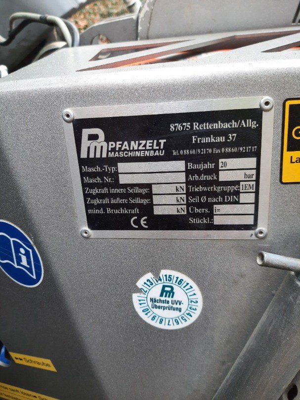 Seilwinde des Typs Pfanzelt DW 647 Profi Eco, Gebrauchtmaschine in Obermumpf (Bild 6)