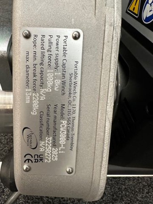 Seilwinde typu Portable Winch PCW3000-Li-AW SET batteriebetriebene Zugwinde, Neumaschine v Tamsweg (Obrázek 10)
