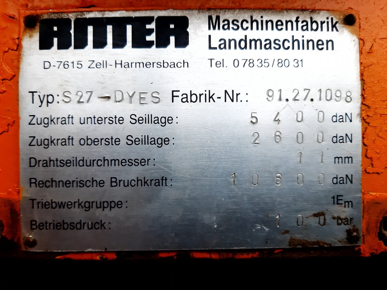 Seilwinde typu Ritter S 27 DYES, Gebrauchtmaschine v Mühlenbach  (Obrázek 3)