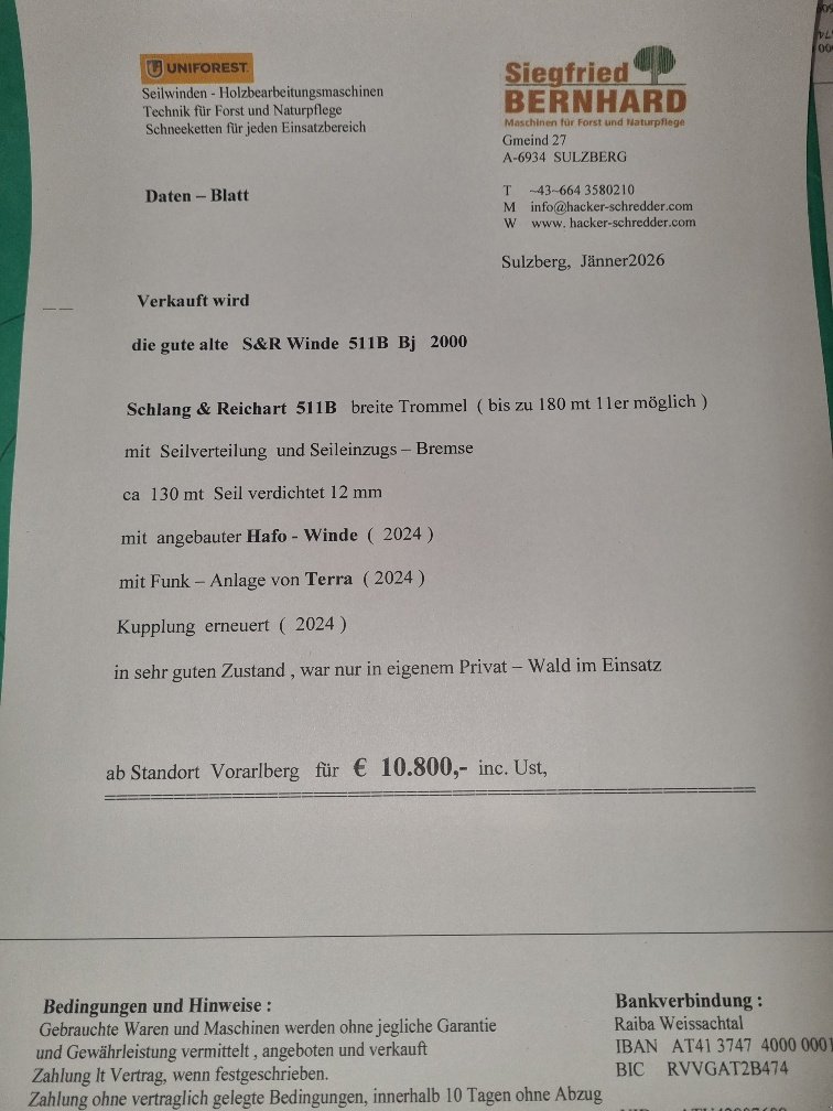 Seilwinde za tip Schlang & Reichart 511B, Gebrauchtmaschine u Sulzberg (Slika 6)