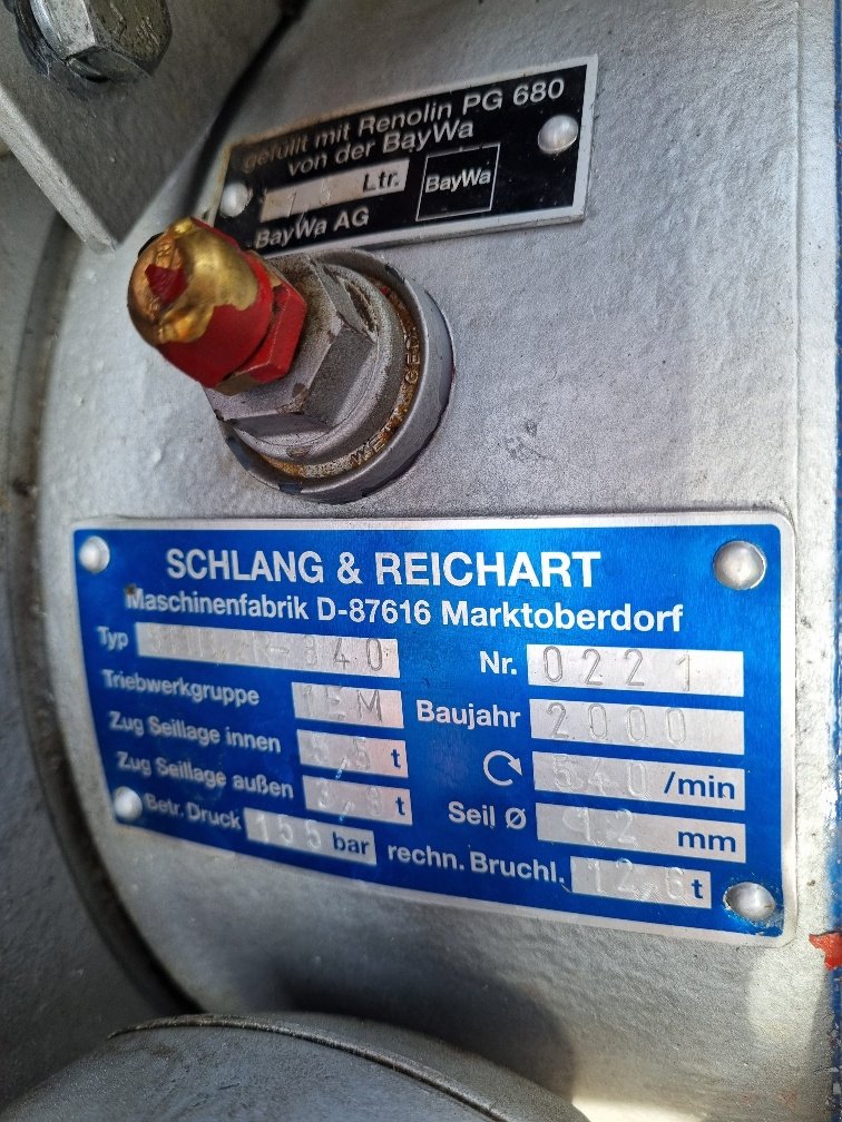 Seilwinde des Typs Schlang & Reichart 511B, Gebrauchtmaschine in Sulzberg (Bild 4)