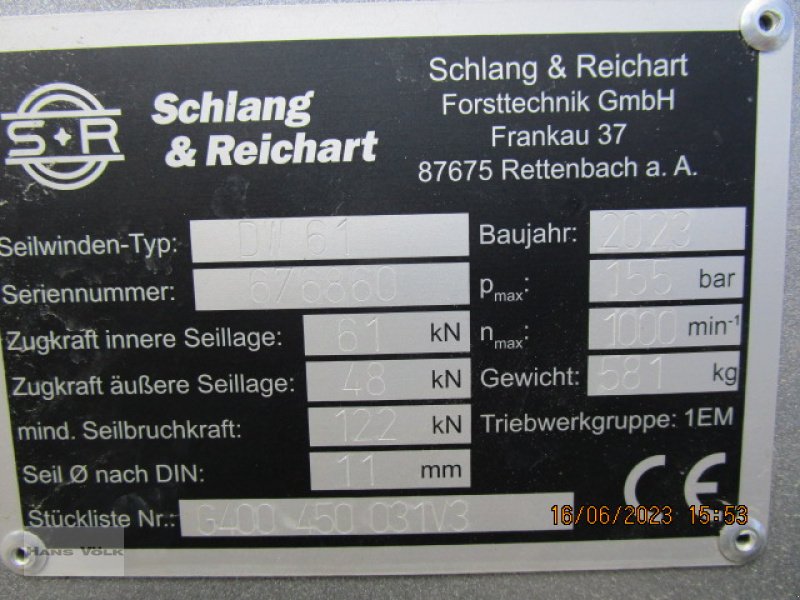 Seilwinde des Typs Schlang & Reichart DW 61 Alpin, Gebrauchtmaschine in Soyen (Bild 5)
