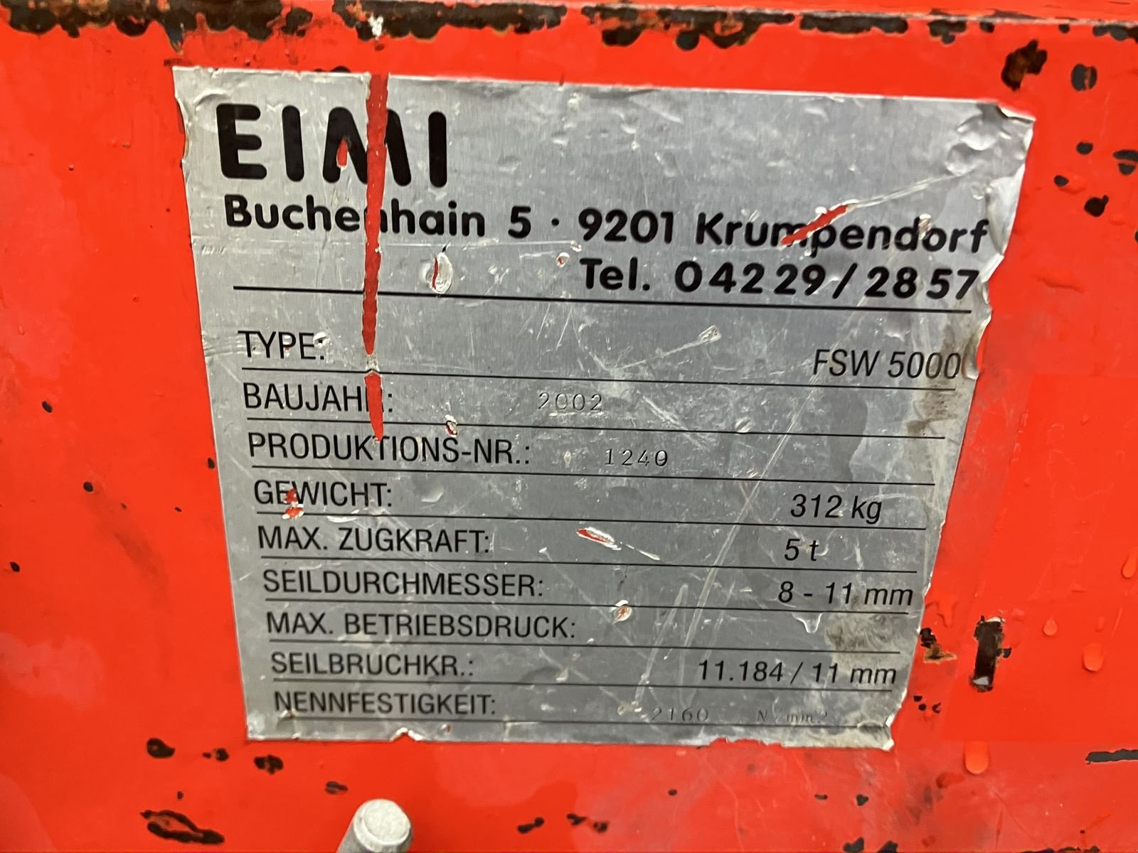 Seilwinde a típus Sonstige FSW 5000, Gebrauchtmaschine ekkor: Villach (Kép 3)