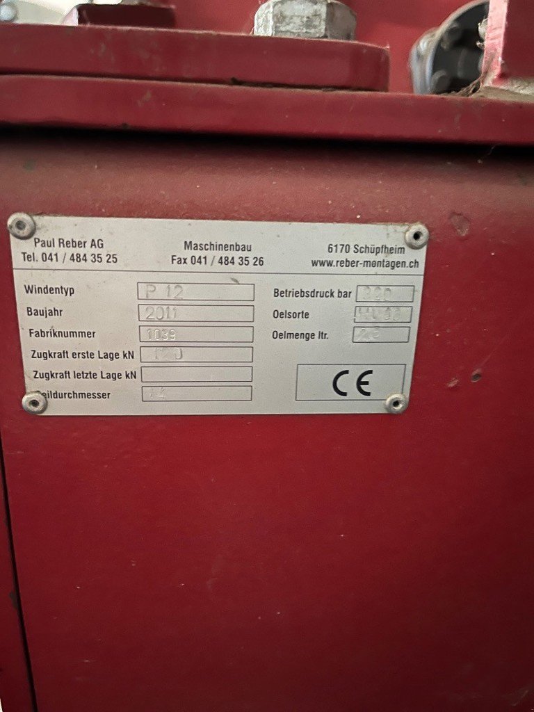 Seilwinde Türe ait Sonstige Reber Typ P12, Gebrauchtmaschine içinde Helgisried (resim 3)