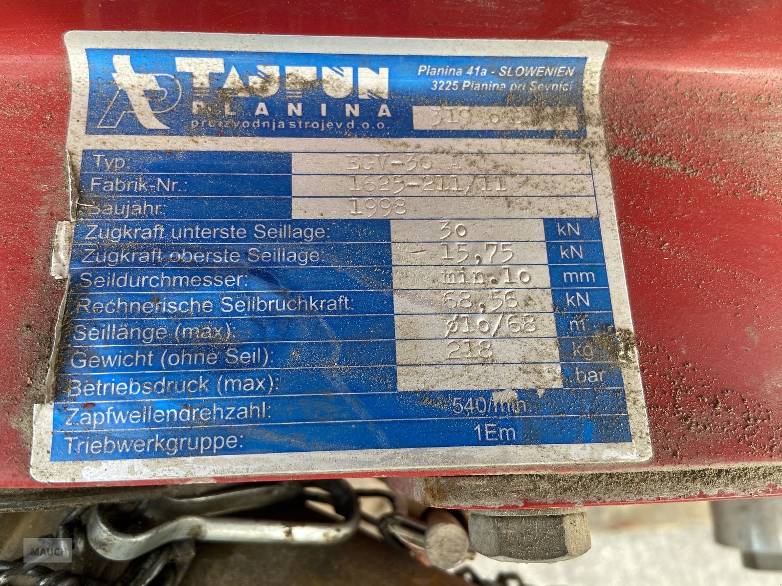 Seilwinde van het type Tajfun EGV 30, Gebrauchtmaschine in Burgkirchen (Foto 7)