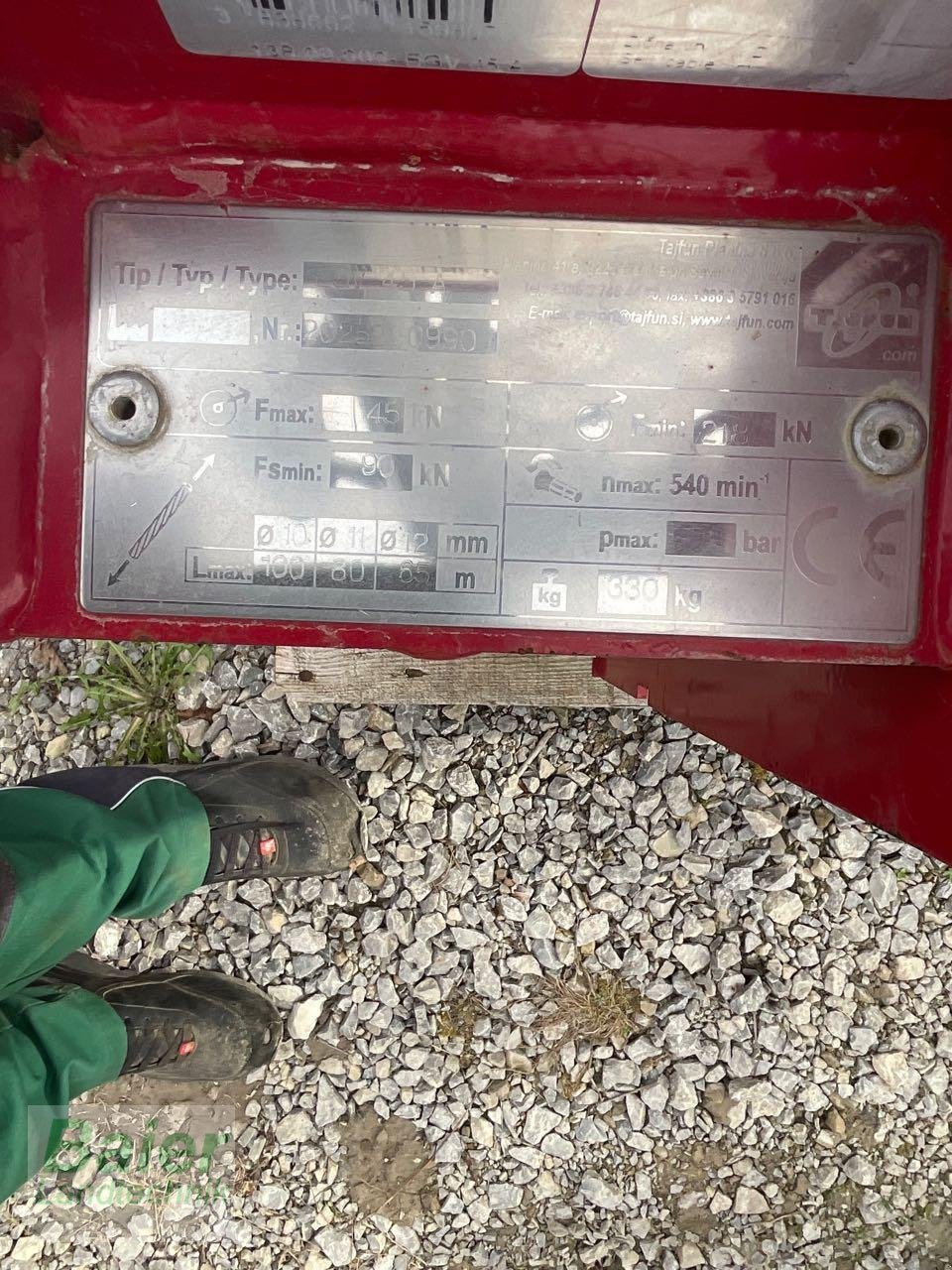 Seilwinde Türe ait Tajfun EGV 45 A, Gebrauchtmaschine içinde OBERNDORF-HOCHMOESSINGEN (resim 3)