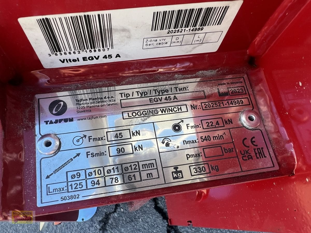 Seilwinde a típus Tajfun EGV 45 A, Neumaschine ekkor: Kötschach (Kép 12)