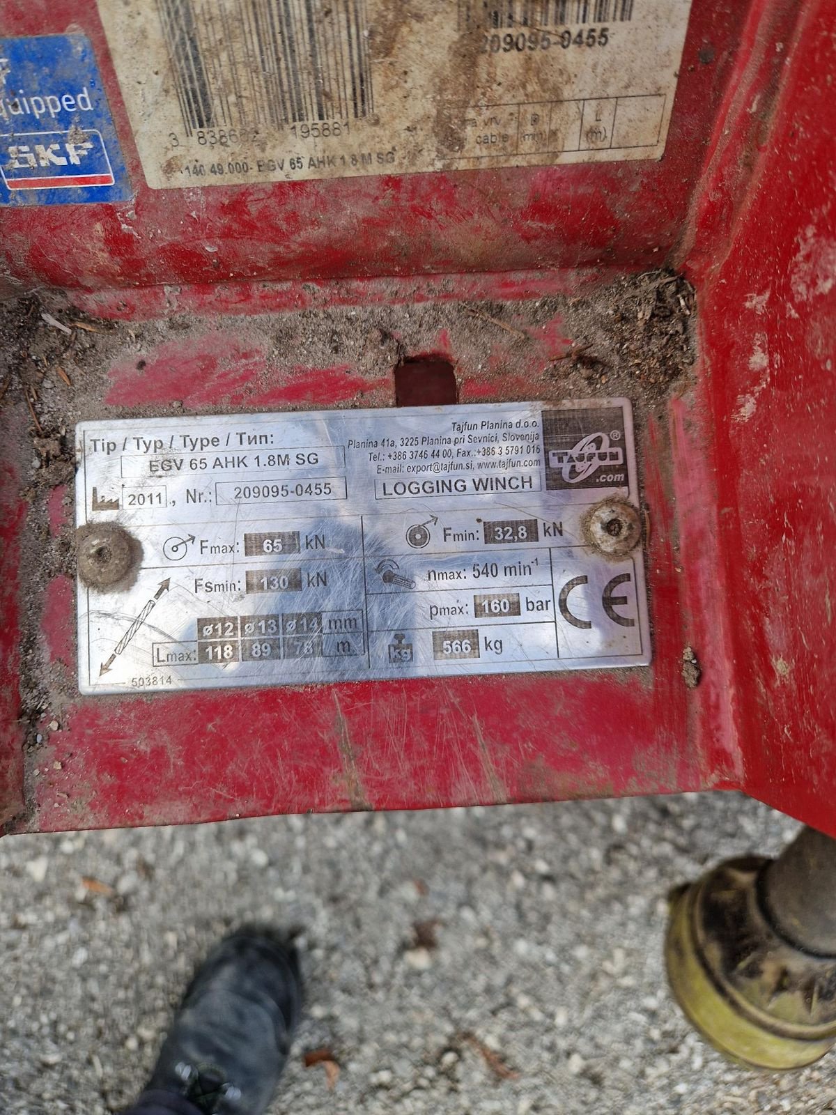 Seilwinde des Typs Tajfun EGV 65 AHK SG 180, Gebrauchtmaschine in Grünbach (Bild 3)