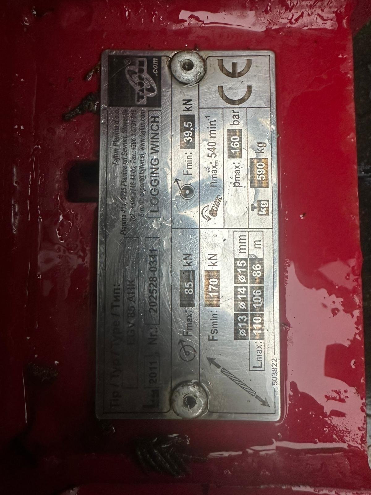 Seilwinde типа Tajfun EGV 85 AHK, Gebrauchtmaschine в Offenhausen (Фотография 5)