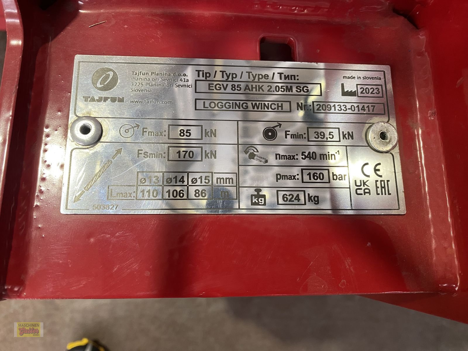 Seilwinde a típus Tajfun EGV85 AHK SG mit Schildbreite 205 cm, Gebrauchtmaschine ekkor: Kötschach (Kép 18)