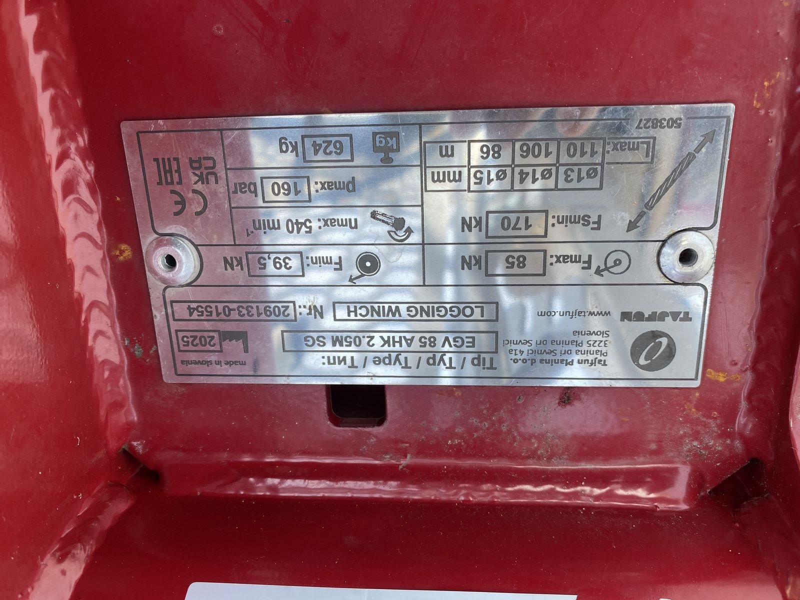 Seilwinde типа Tajfun Seilwinde EGV 85 AHK, Gebrauchtmaschine в Ried im Oberinntal (Фотография 6)