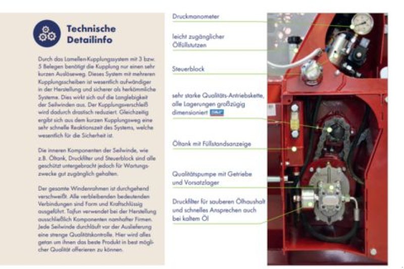 Seilwinde a típus Tajfun Tajfun EGV 85 AHK SG 2,05 mit SOMA Hilfswinde, Neumaschine ekkor: Neukirchen am Walde  (Kép 17)