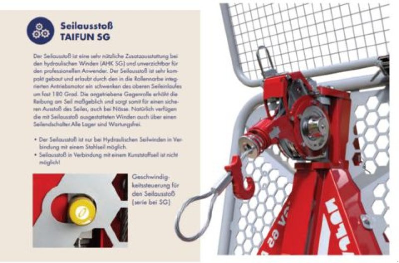 Seilwinde a típus Tajfun Tajfun EGV 85 AHK SG 2,05 mit SOMA Hilfswinde, Neumaschine ekkor: Neukirchen am Walde  (Kép 15)