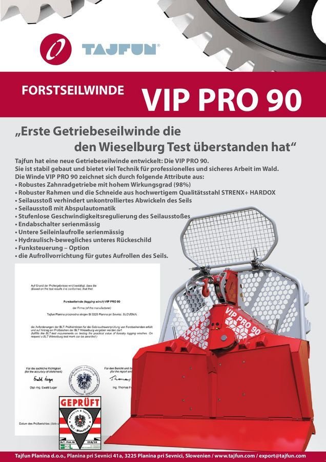 Seilwinde от тип Tajfun VIP PRO 90 Seilwinde, Getriebewinde mit Klappsch, Neumaschine в Neukirchen am Walde  (Снимка 10)