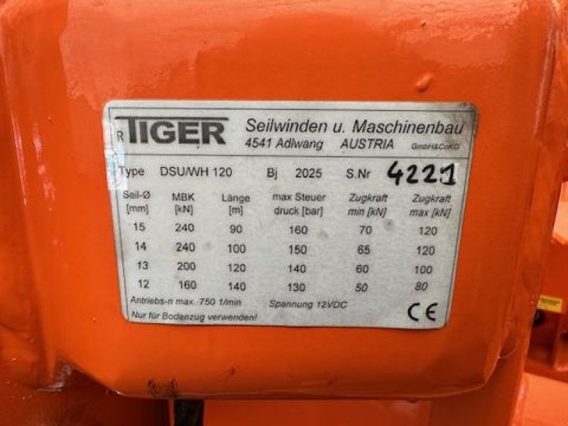 Seilwinde a típus Tiger Dreipunktseilwinde 12to mit Hilfswinde 2,2m, Neumaschine ekkor: Tamsweg (Kép 11)