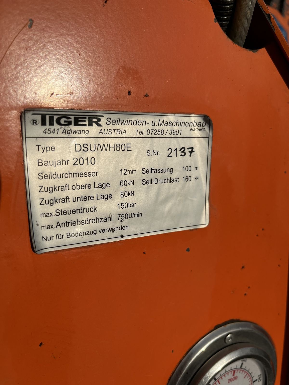 Seilwinde typu Tiger DSU/WH80E, Gebrauchtmaschine v Reith bei Kitzbühel (Obrázek 5)