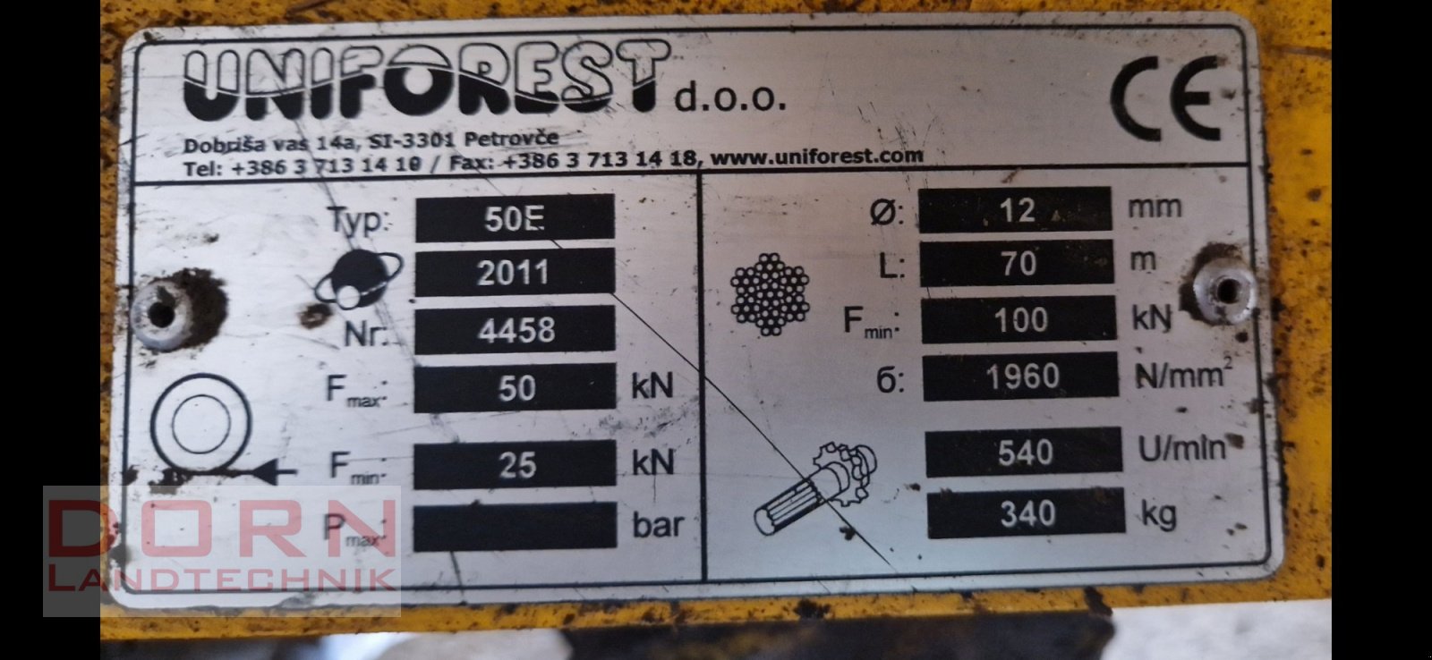 Seilwinde типа Uniforest 50 E, Gebrauchtmaschine в Schierling (Фотография 7)